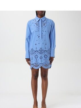 blue valentino lace dress Valentino Lace Slip Dress in Dusty Blue